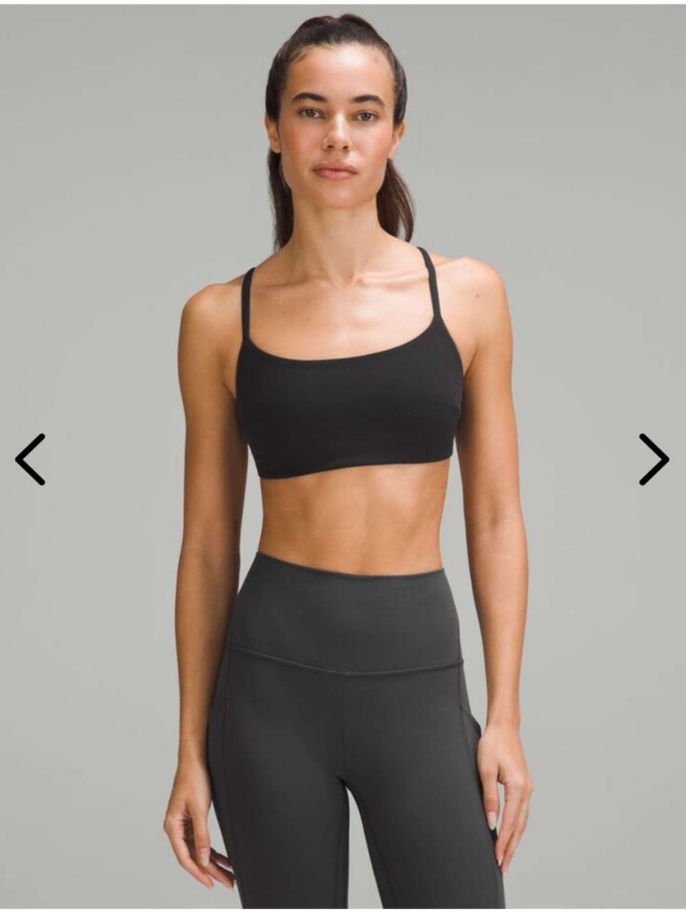 lululemon Wunder Train Strappy Racer Bra Black Light Support Athleisure Size 8 - Picture 5 of 9